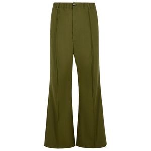 Marni Green Virgin Wool Pants With Stitched Pleats Men